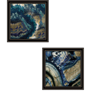 Set Of Two Geode Reef Pleasure 2 Black Framed Print Wall Art