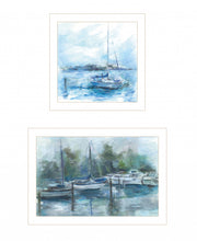 Set Of Two Lagoon Awaiting 2 White Framed Print Wall Art