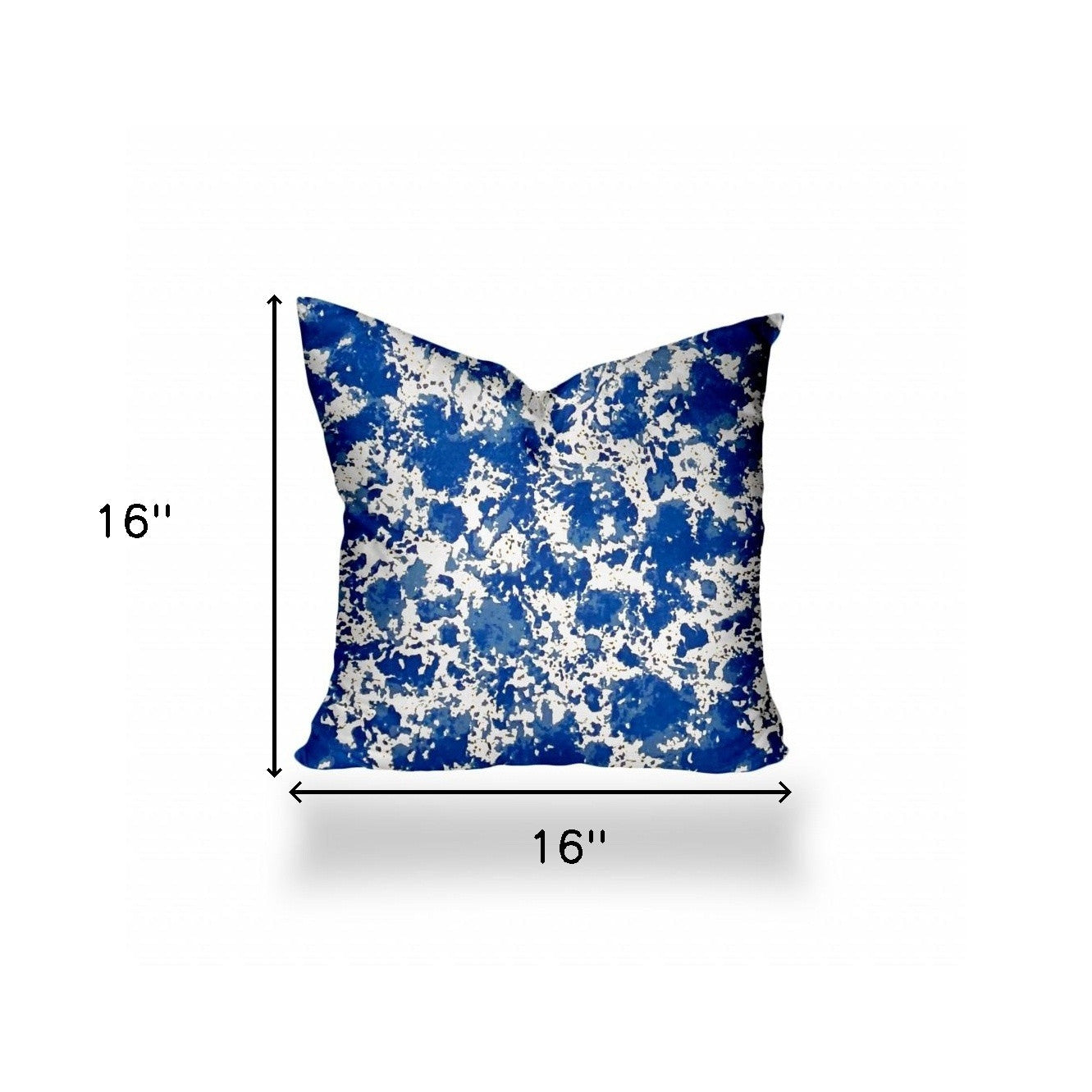 16" X 16" Blue And White Enveloped Coastal Throw Indoor Outdoor Pillow Cover