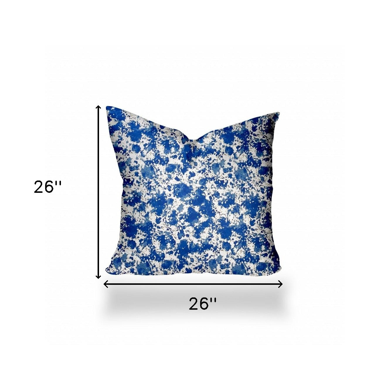 26" X 26" Blue And White Zippered Coastal Throw Indoor Outdoor Pillow Cover