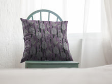 Cojín de gamuza con cremallera de hojas de otoño negro lavanda de 18 