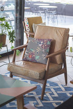 Cojín de gamuza con cremallera Purple Gray Garden de 18