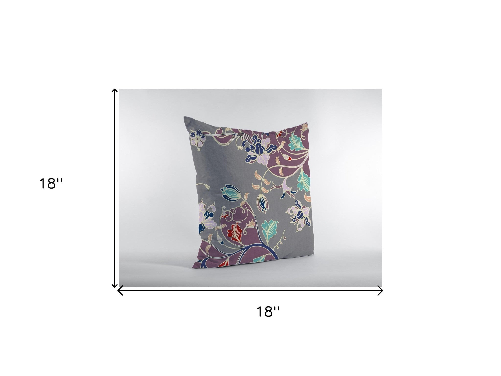 Cojín de gamuza con cremallera Purple Gray Garden de 18"