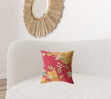 Cojín de gamuza con cremallera Orange Red Garden de 16