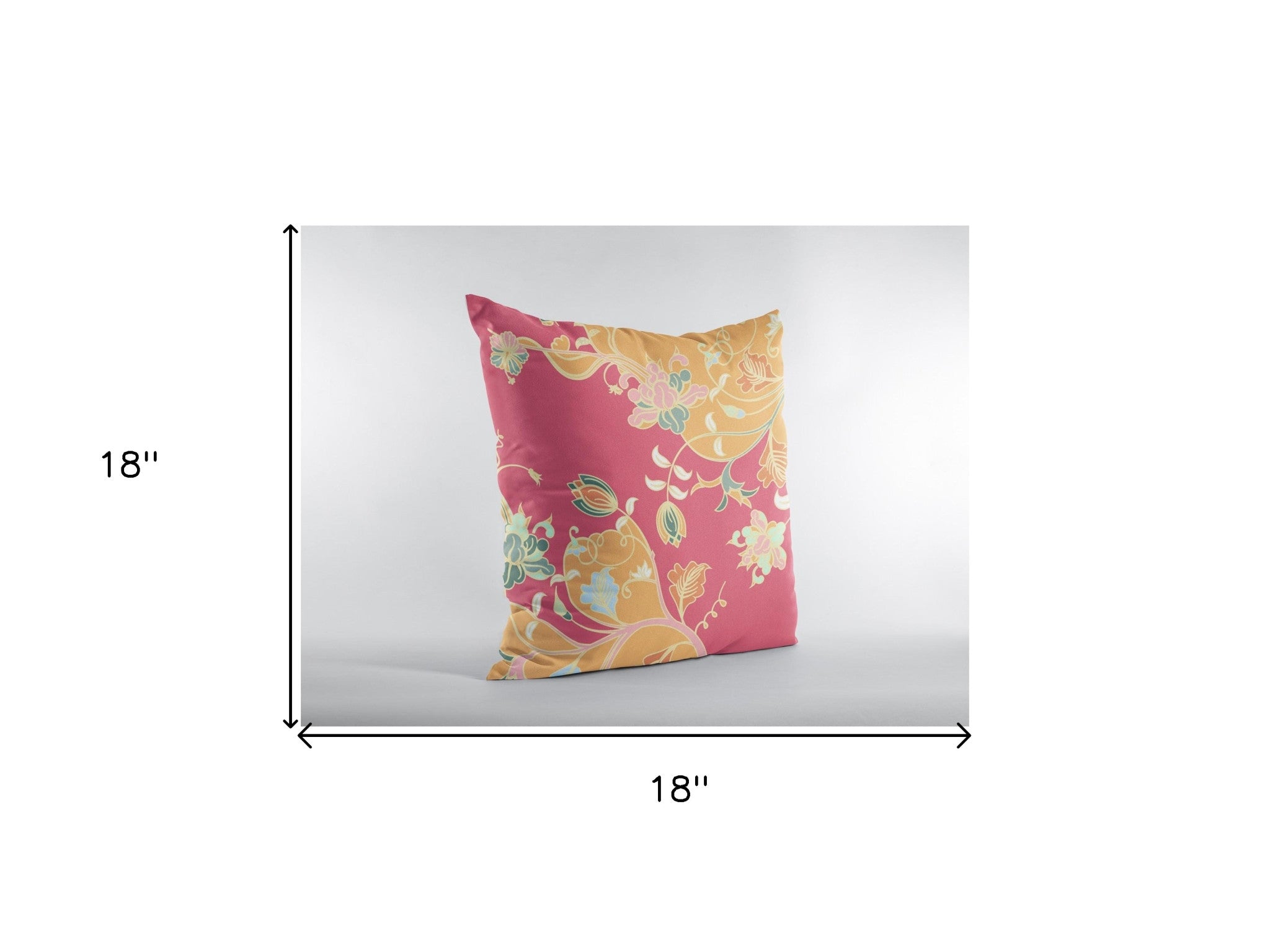 Cojín de gamuza con cremallera Orange Red Garden de 18"