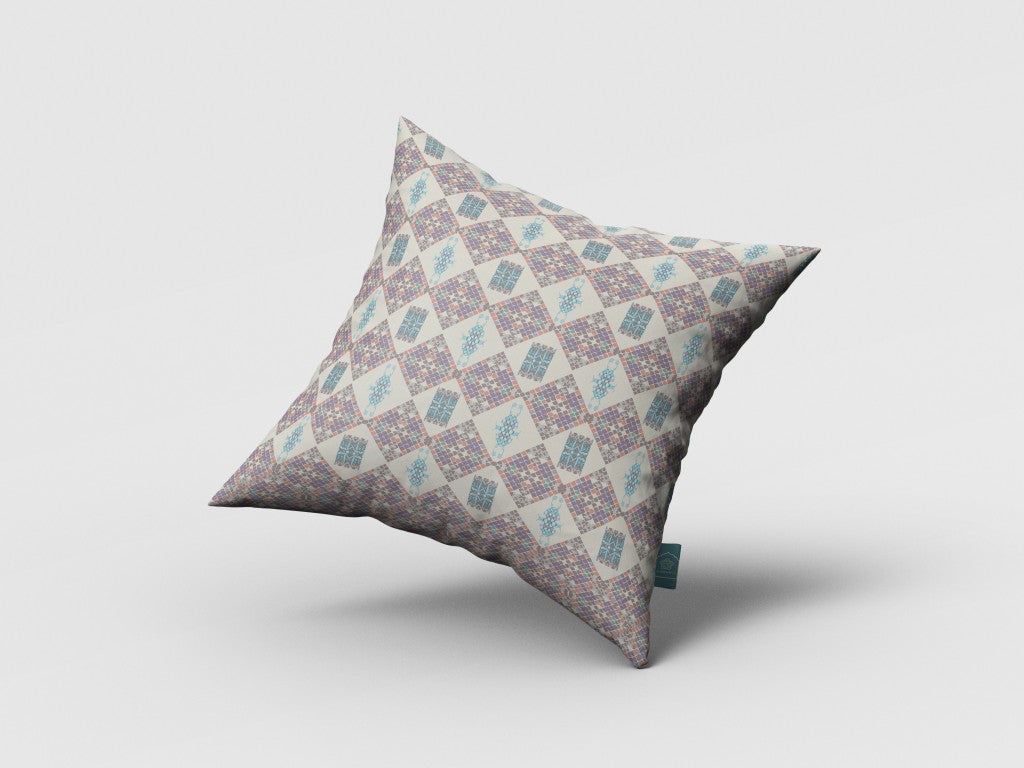 Cojín de gamuza con cremallera Pink Lattice de 18"