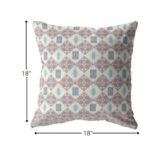 Cojín de gamuza con cremallera Pink Lattice de 18"