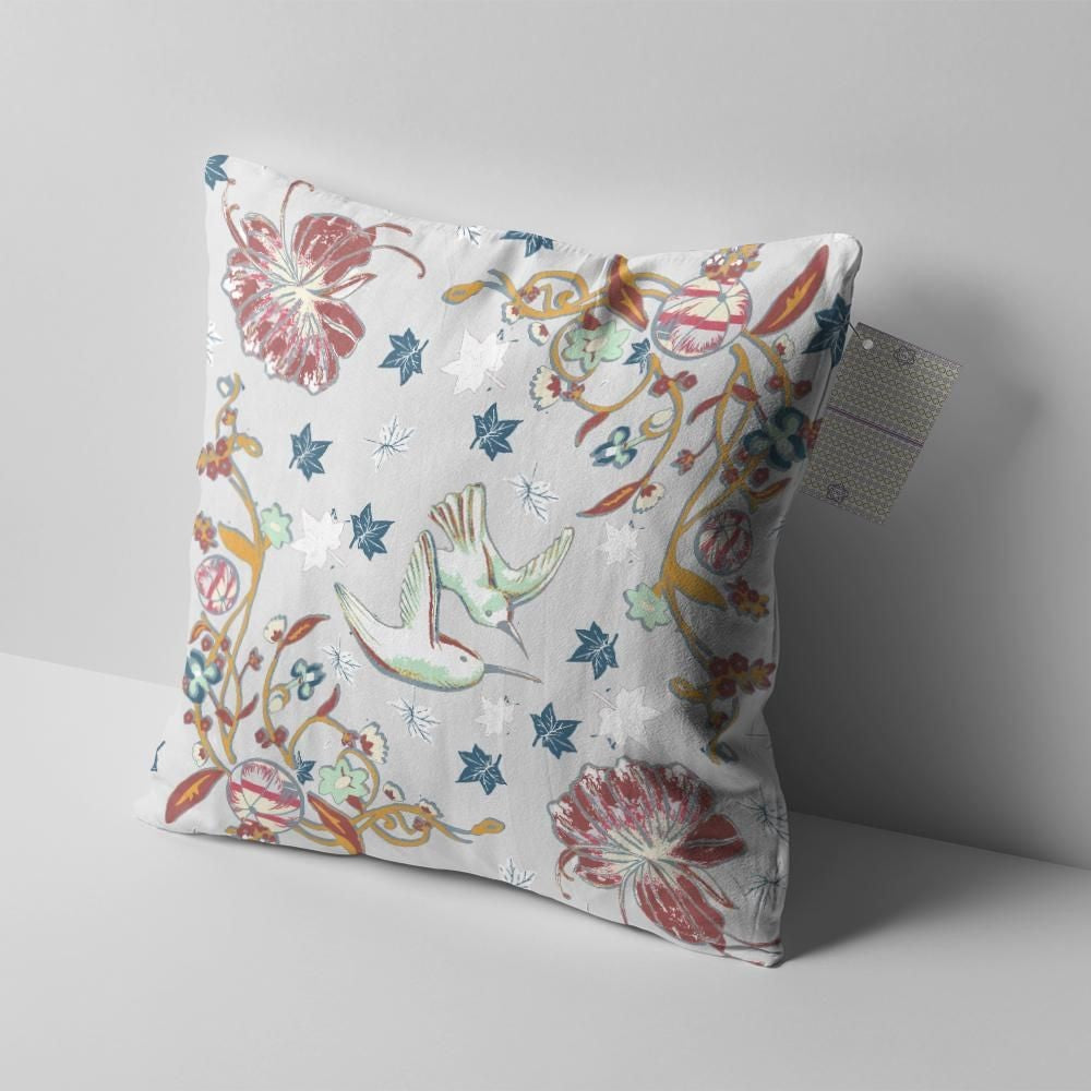 16 英寸灰鳥拉鍊雙面絨面革抱枕