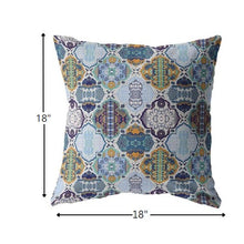 Cojín de gamuza enrejado naranja azul de 18 