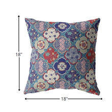 Cojín de gamuza enrejado crema turquesa de 18 