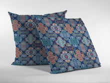 Cojín de gamuza enrejado rojo turquesa de 18 