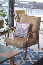 18 英寸藍紫色華麗大象拉鍊絨面革抱枕