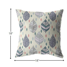 18 英寸奶油灰色樹葉絨面革拉鍊抱枕