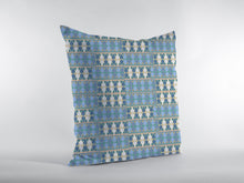 Blue Cream Spades Zippered Suede Throw Pillow - 16