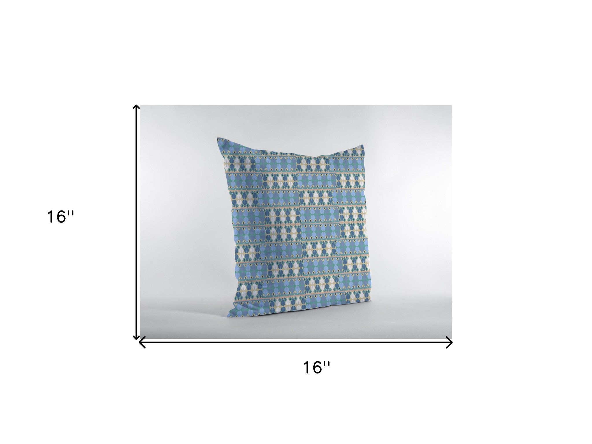 Blue Cream Spades Zippered Suede Throw Pillow - 16"