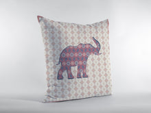 Cojín de gamuza con cremallera de elefante magenta de 18