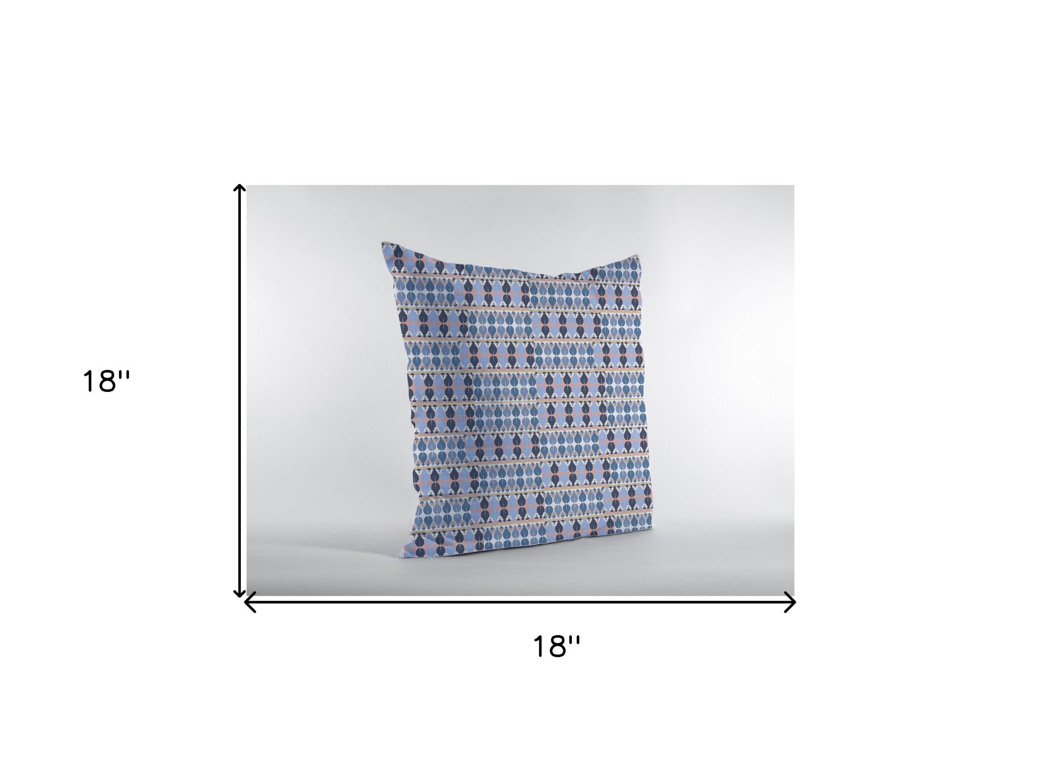 Cojín de gamuza con cremallera Blue Gray Spades de 18 "