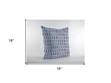 Cojín de gamuza con cremallera Blue Gray Spades de 18 