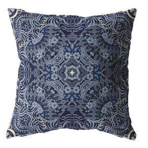 Cojín de gamuza con cremallera adornado Indigo Boho de 18 "