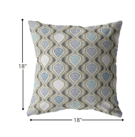 Cojín de gamuza gris Ogee con cremallera de 18 "