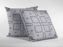 Cojín con cremallera de gamuza blanca floral de 18 