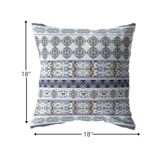 18 英寸海軍白色條紋拉鍊絨面革抱枕