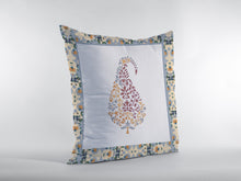 Cojín con cremallera de gamuza Paisley rojo blanco de 18 