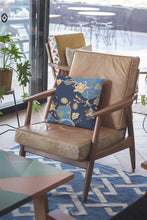 Cojín de gamuza con cremallera de jardín azul marino de 18 