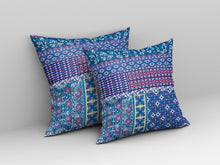 18” Navy Plum Patch Indoor Outdoor Zippered Throw Pillow