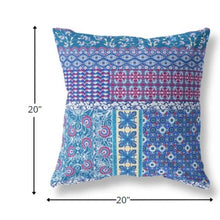 18” Navy Plum Patch Indoor Outdoor Zippered Throw Pillow