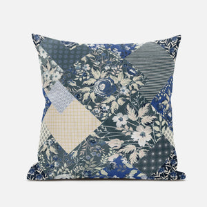 Cojín de gamuza gris crema floral de 18"