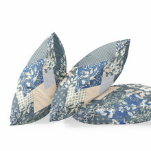 Cojín de gamuza gris crema floral de 18