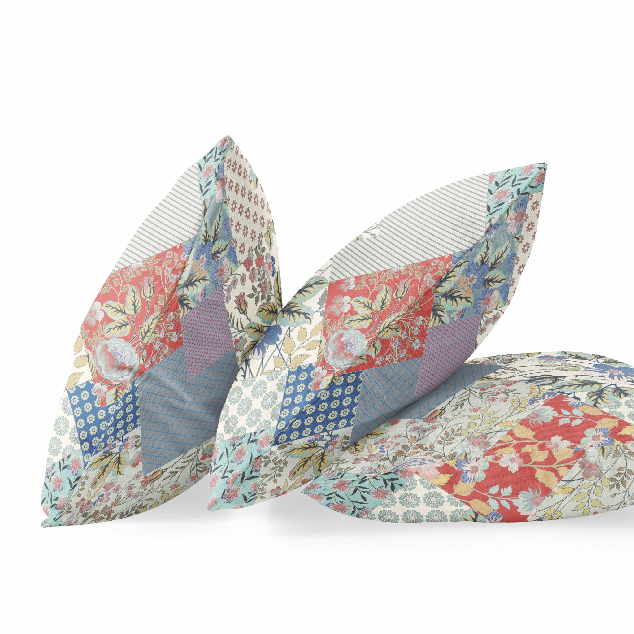 18 英寸紅金花卉絨面革抱枕