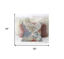 18 英寸紅金花卉絨面革抱枕