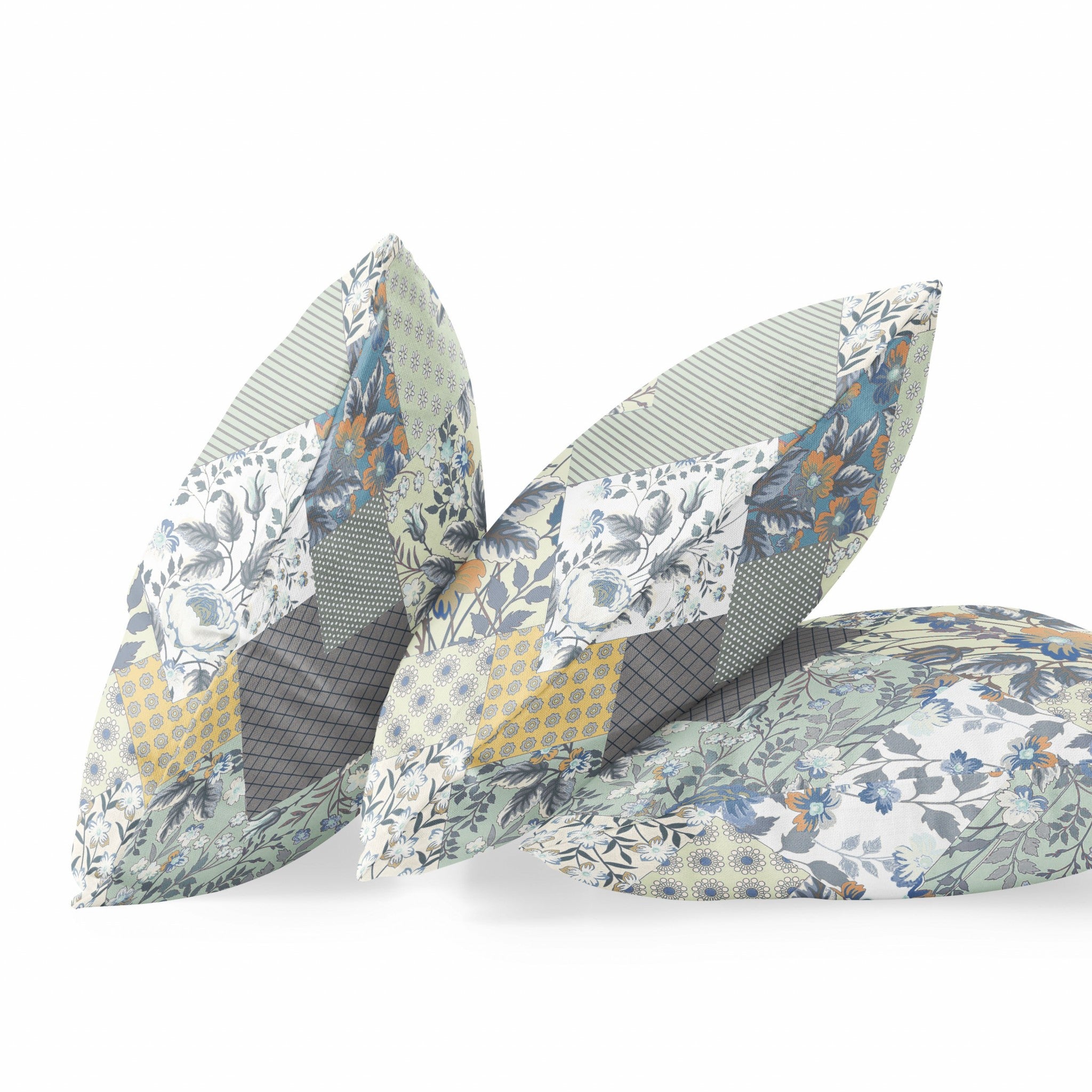 16" Sage Cream Floral Suede Throw Pillow