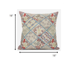 18 英寸奶油紅色貼片絨面革抱枕