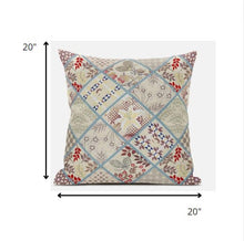 18 英寸奶油紅色貼片絨面革抱枕