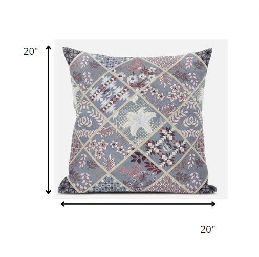 18 英寸灰色粉色貼片絨面革抱枕