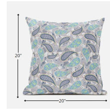 Cojín de gamuza Paisley boho gris verde de 18 