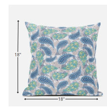 18 英寸綠色靛藍波西米亞佩斯利絨面革抱枕