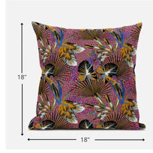 Cojín de gamuza tropical dorado magenta de 18