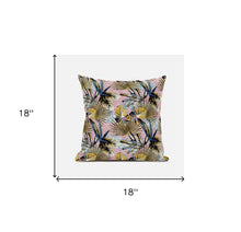 18 英寸金粉色熱帶絨面革抱枕