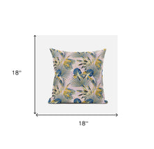Cojín de gamuza tropical azul dorado de 18 