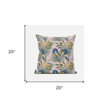 Cojín de gamuza tropical azul dorado de 18 