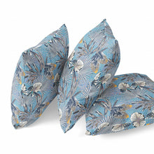 Cojín de gamuza tropical azul gris de 18 