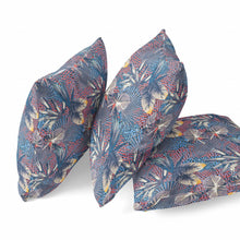 18 英寸靛藍色熱帶絨面革抱枕