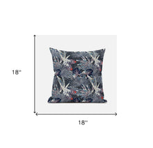 18 英寸紫色靛藍熱帶絨面革抱枕