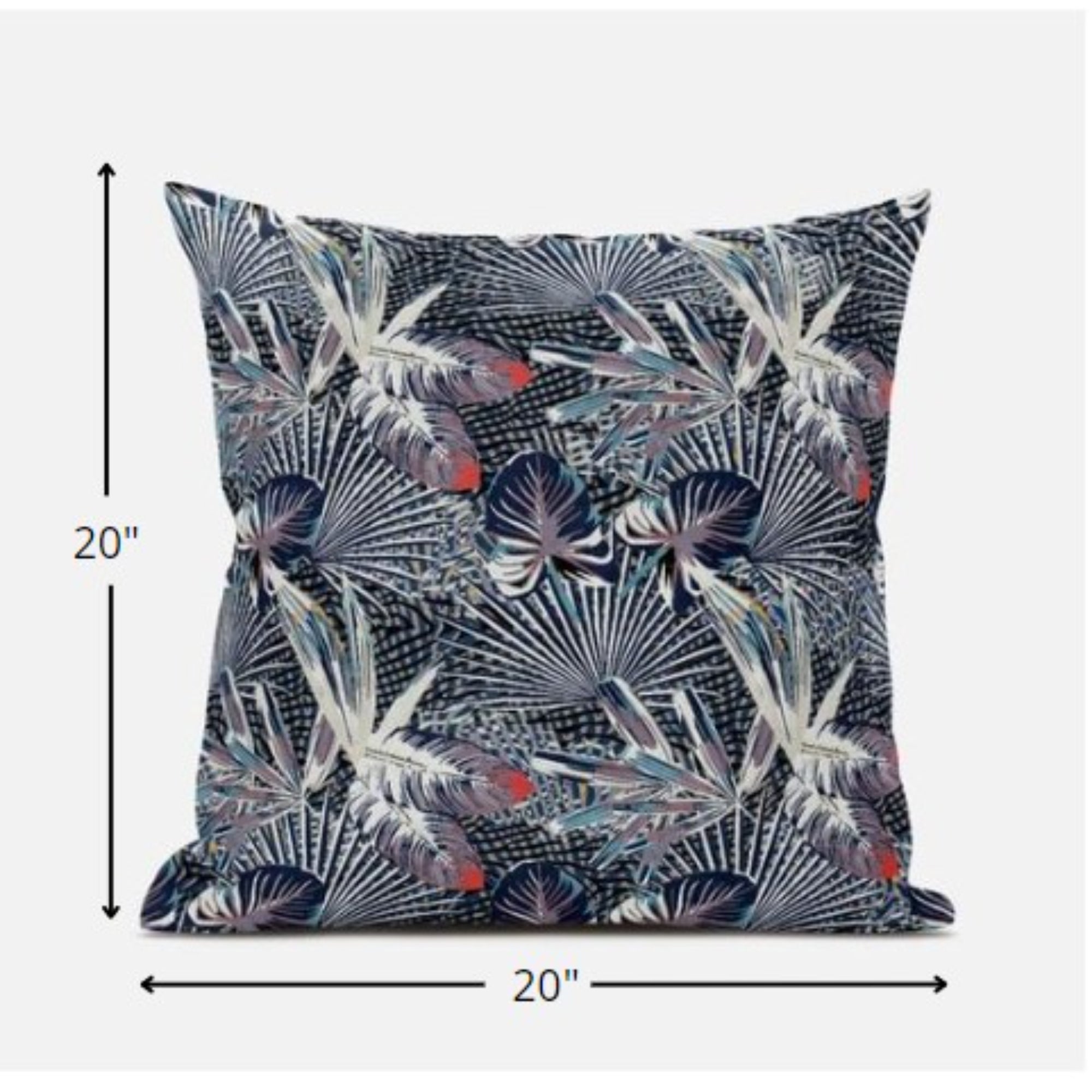 18 英寸紫色靛藍熱帶絨面革抱枕