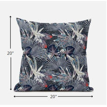 18 英寸紫色靛藍熱帶絨面革抱枕