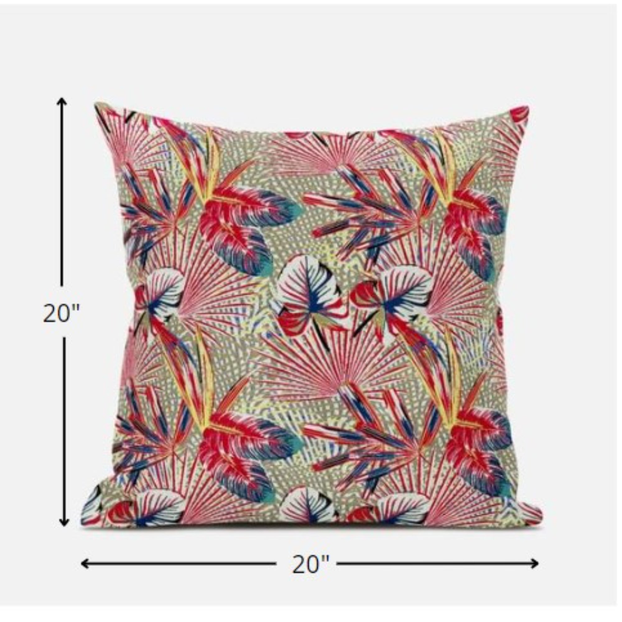 18 英寸紅金熱帶絨面革抱枕